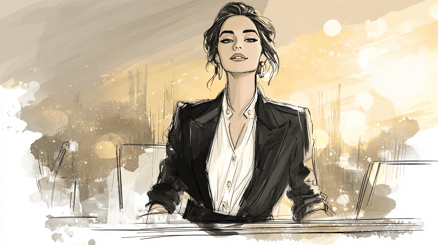 Stylized leadership sketch visual